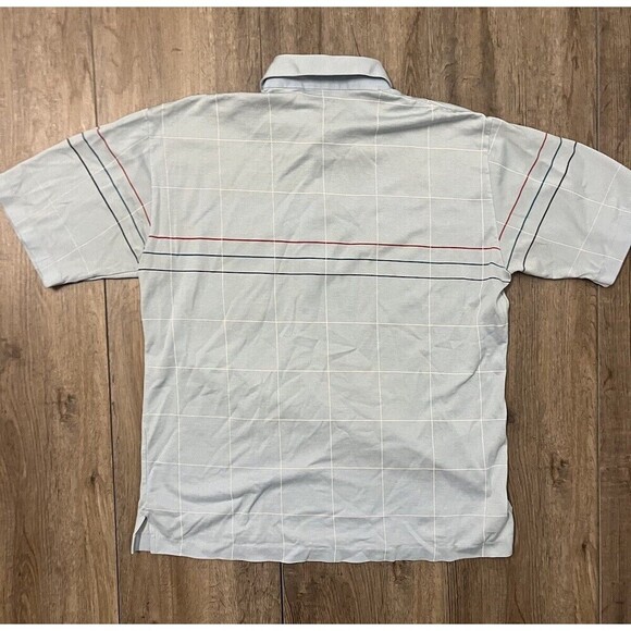 Career Club Vintage Polo Shirt Mens L Retro Skater Light Blue Made Korea 70s 80s - Picture 6 of 7